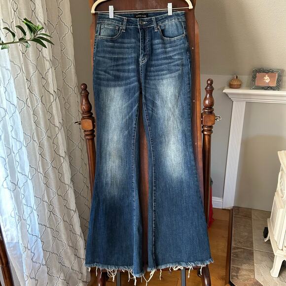 Risen High Rise Boot Flare Stretch Jeans 7 28 - Picture 1 of 10